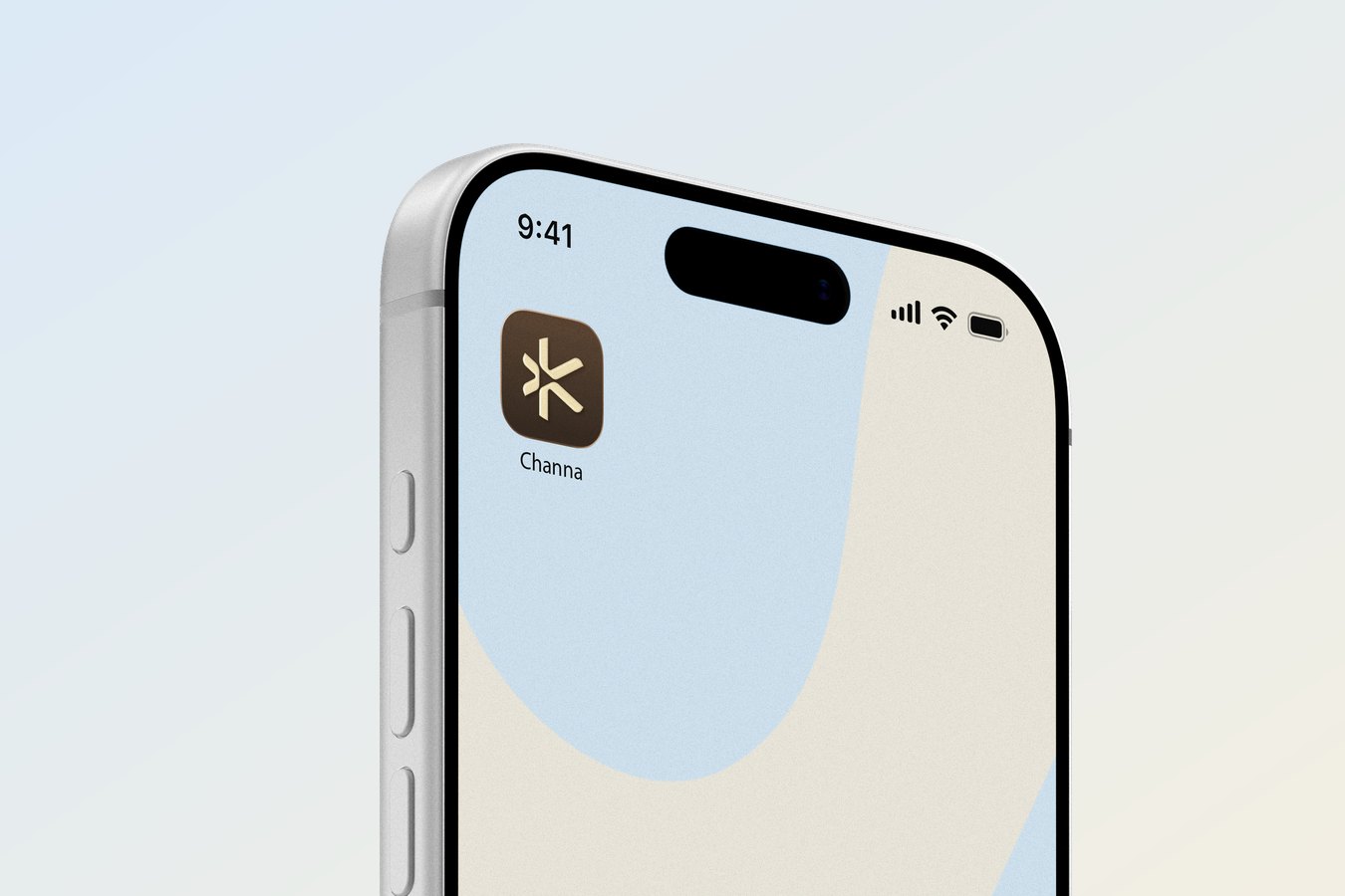 Ilustración de un teléfono con los colores de Channa